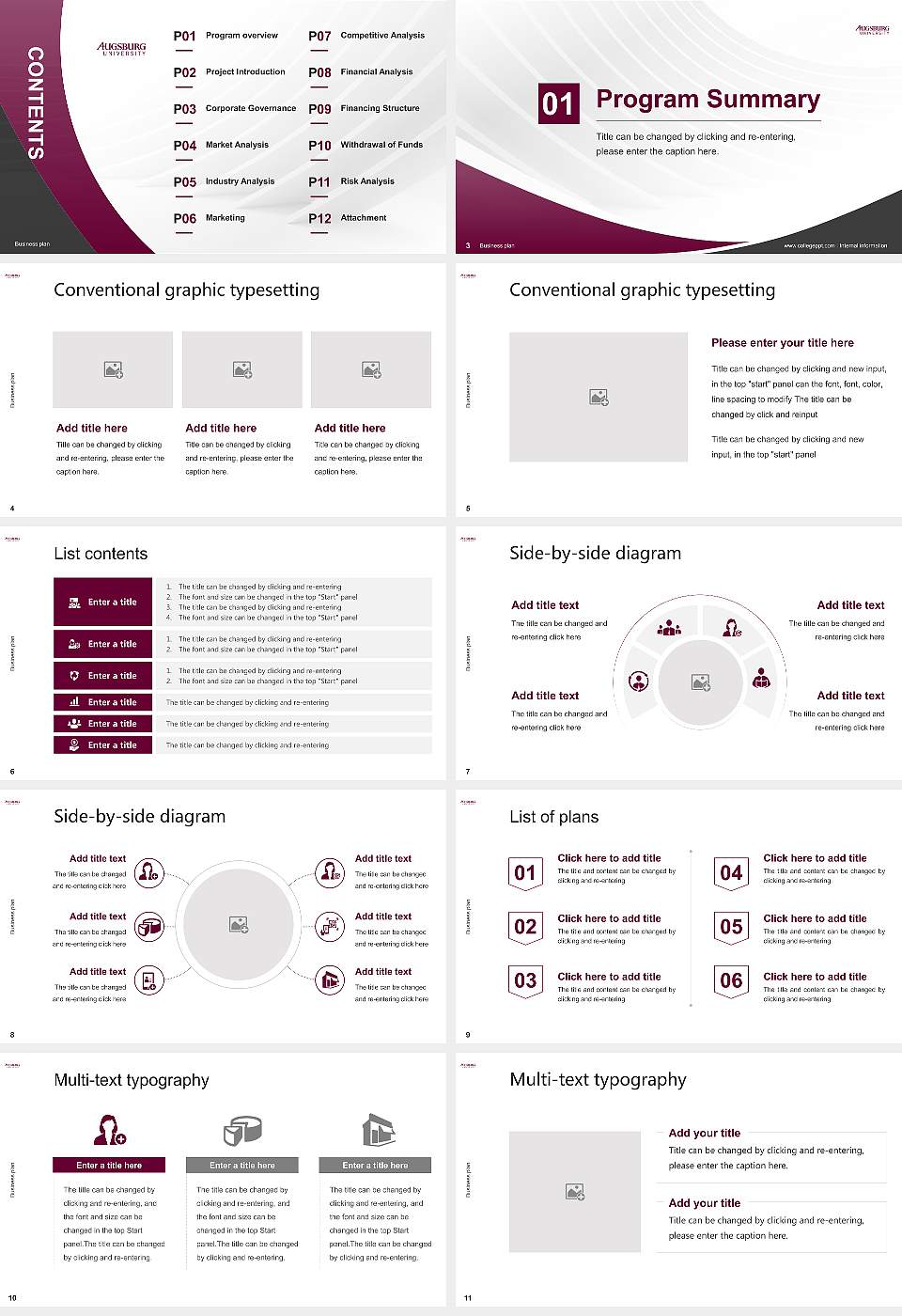 Augsburg University Competition/Entrepreneurship Contest PPT Template16:9 ratio PPT effect preview image2