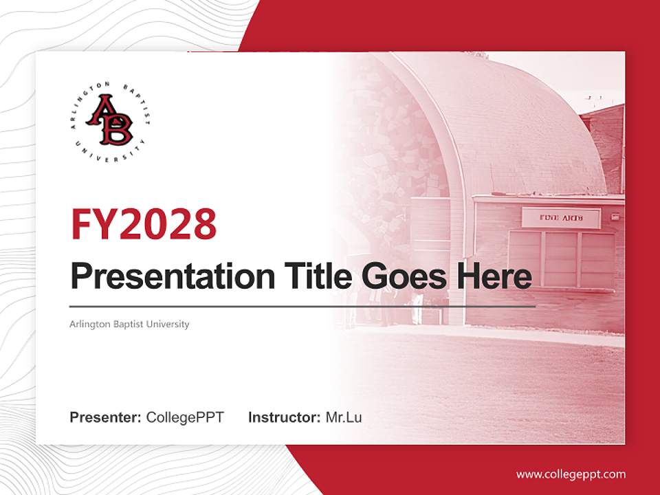 Arlington Baptist University Academic Presentation/Research Findings Report PPT Template4:3 ratio PPT effect preview image5