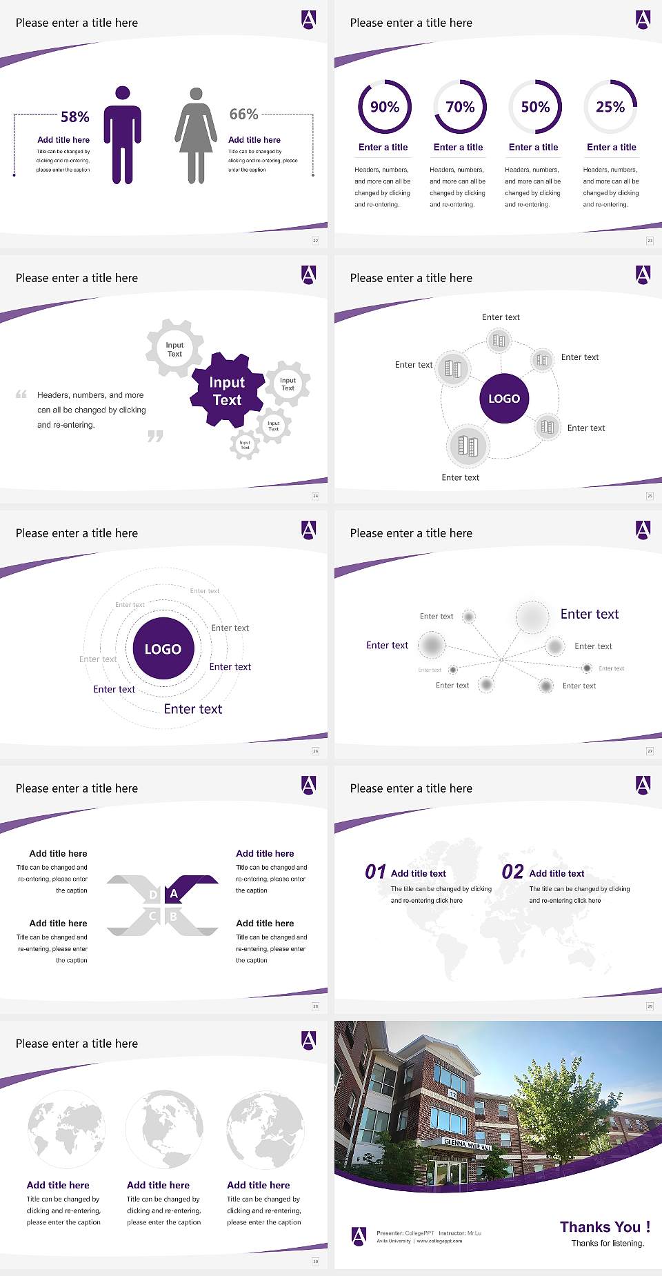 Avila University Course/Courseware Creation PPT Template4:3 ratio PPT effect preview image4
