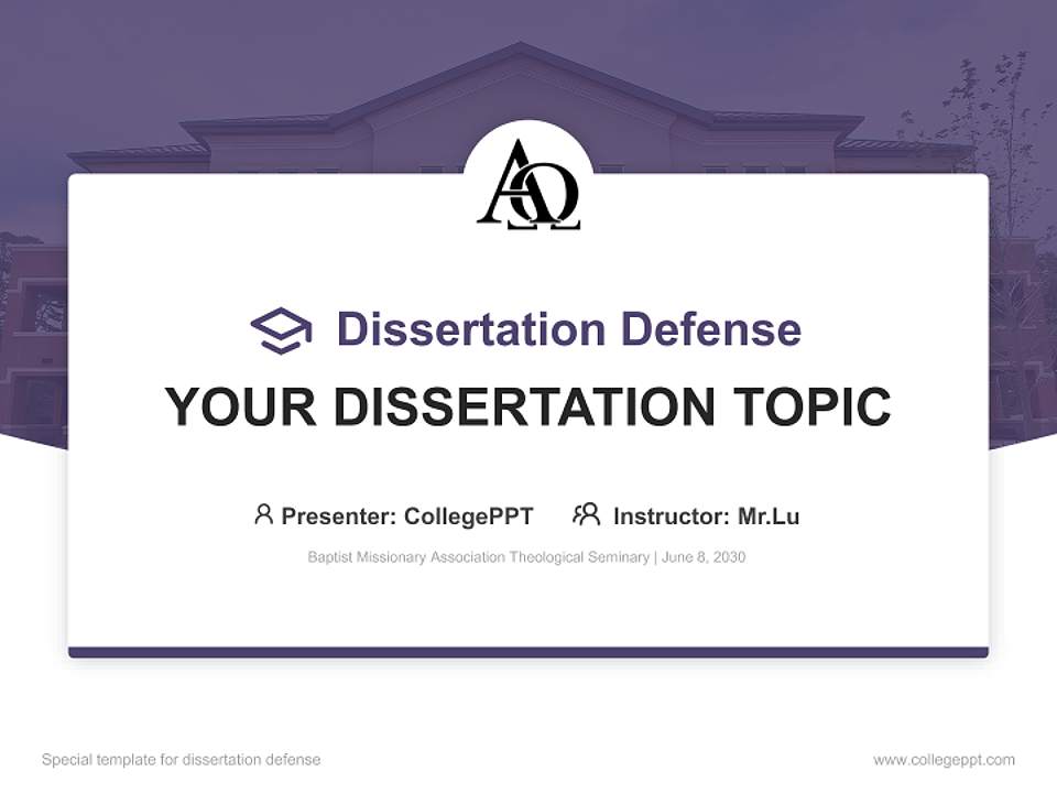 Baptist Missionary Association Theological Seminary Graduation Thesis Defense PPT Template4:3 ratio PPT effect preview image7