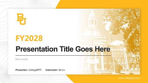 Baylor University Academic Presentation/Research Findings Report PPT Template