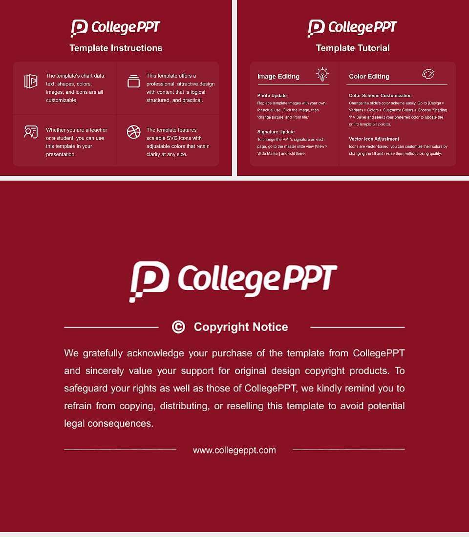 Bates College Course/Courseware Creation PPT Template4:3 ratio PPT effect preview image5