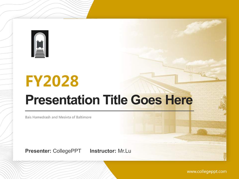 Bais Hamedrash and Mesivta of Baltimore Academic Presentation/Research Findings Report PPT Template4:3 ratio PPT effect preview image5