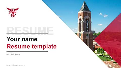 Ball State University Resume PPT Template