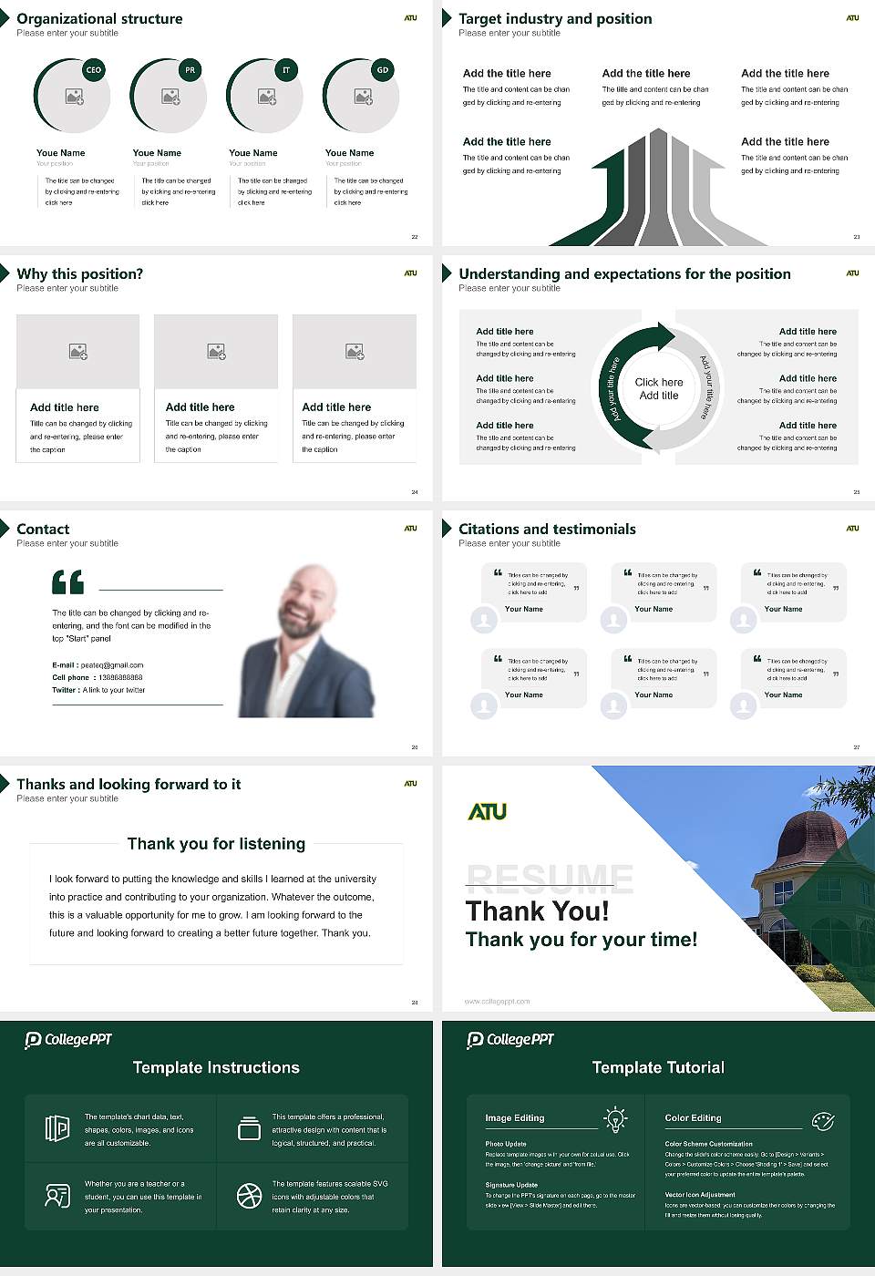 Arkansas Tech University Resume PPT Template16:9 ratio PPT effect preview image4