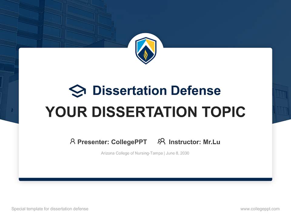 Arizona College of Nursing-Tampa Graduation Thesis Defense PPT Template4:3 ratio PPT effect preview image7