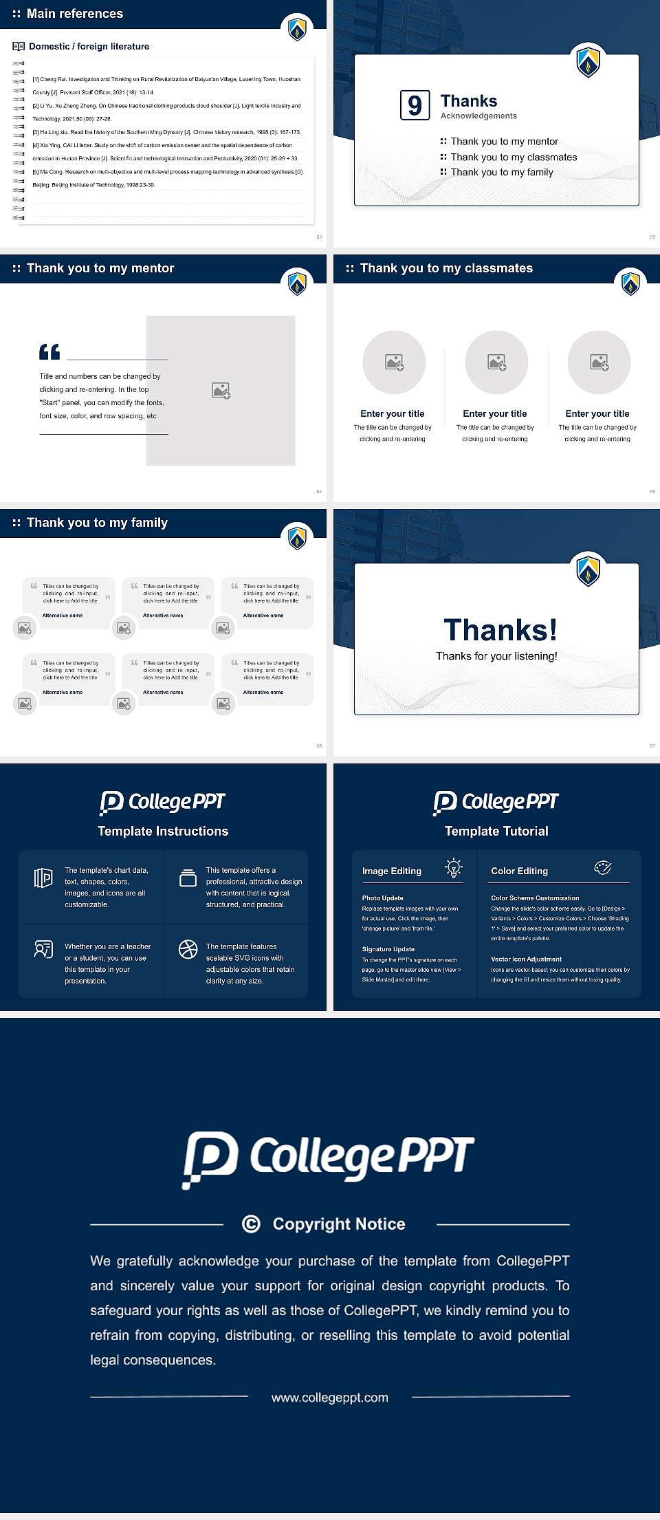 Arizona College of Nursing-Tampa Graduation Thesis Defense PPT Template4:3 ratio PPT effect preview image7