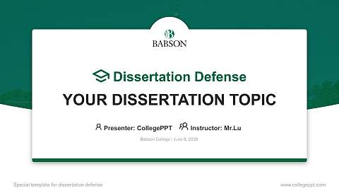 Babson College Graduation Thesis Defense PPT Template
