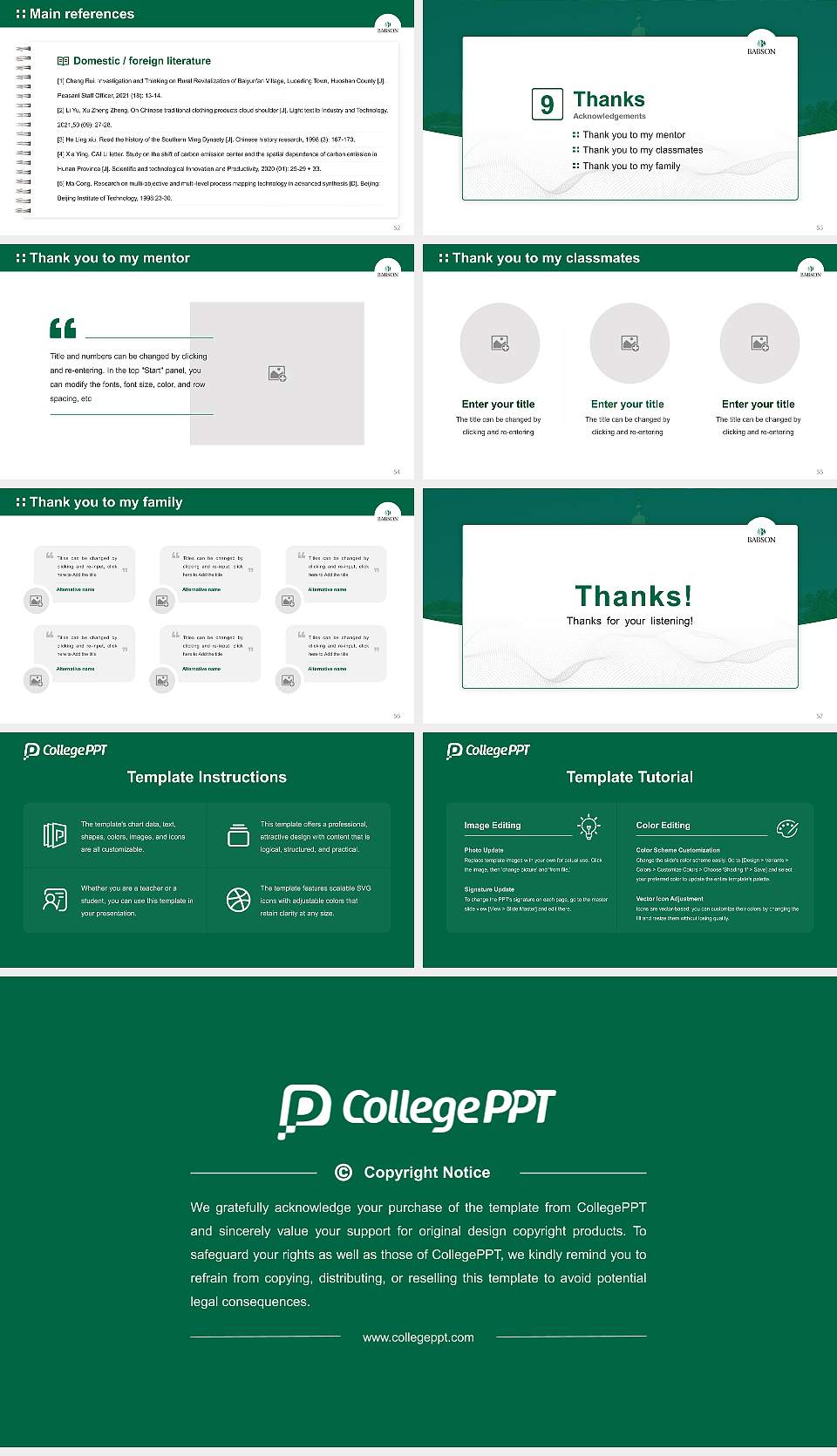 Babson College Graduation Thesis Defense PPT Template16:9 ratio PPT effect preview image7