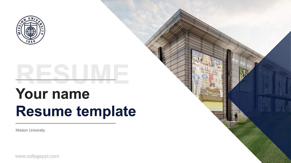 Mission University Resume PPT Template16:9 ratio PPT effect preview image