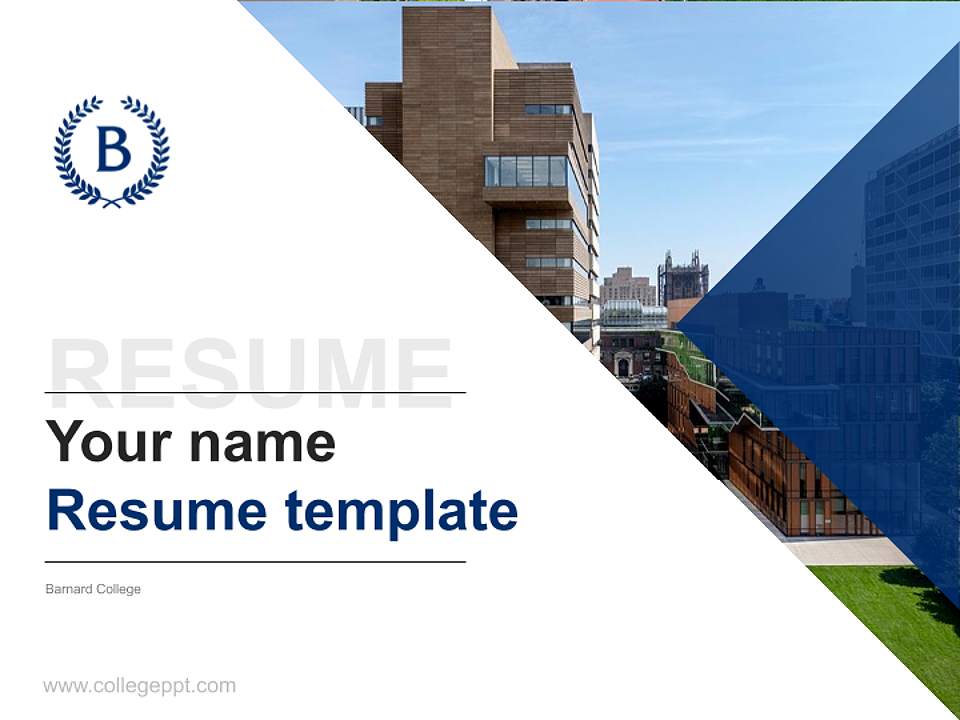 Barnard College Resume PPT Template4:3 ratio PPT effect preview image5