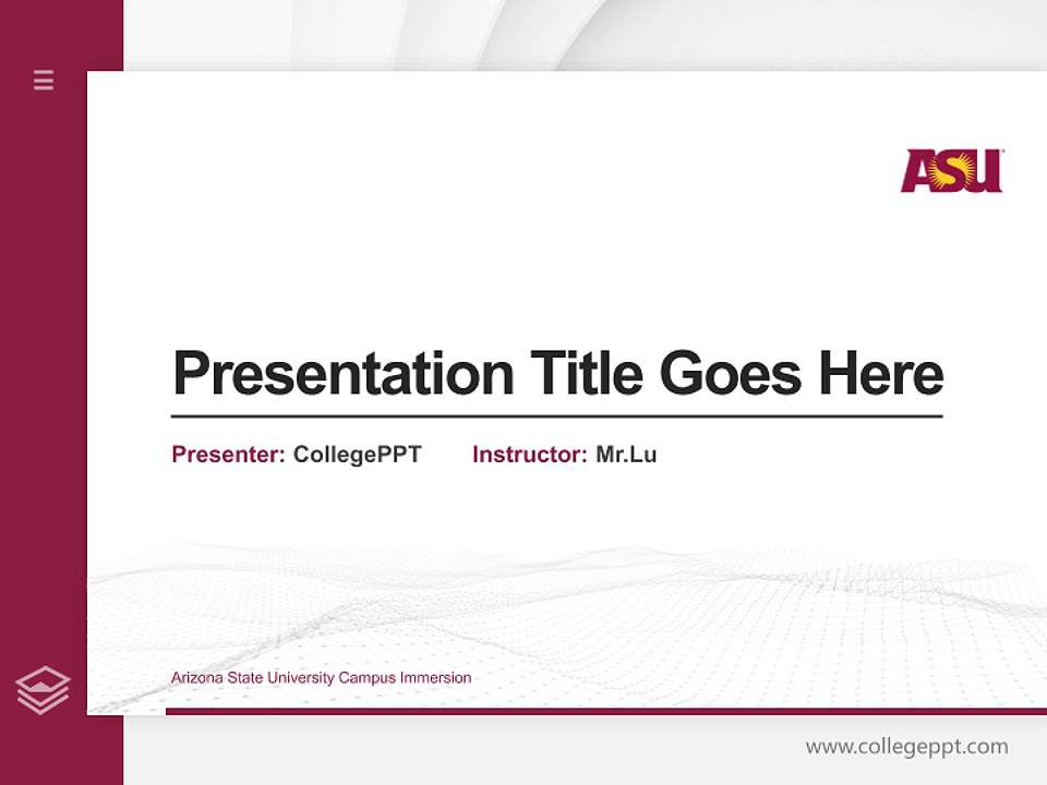 Arizona State University Campus Immersion Thesis Proposal/Graduation Defense PPT Template4:3 ratio PPT effect preview image5