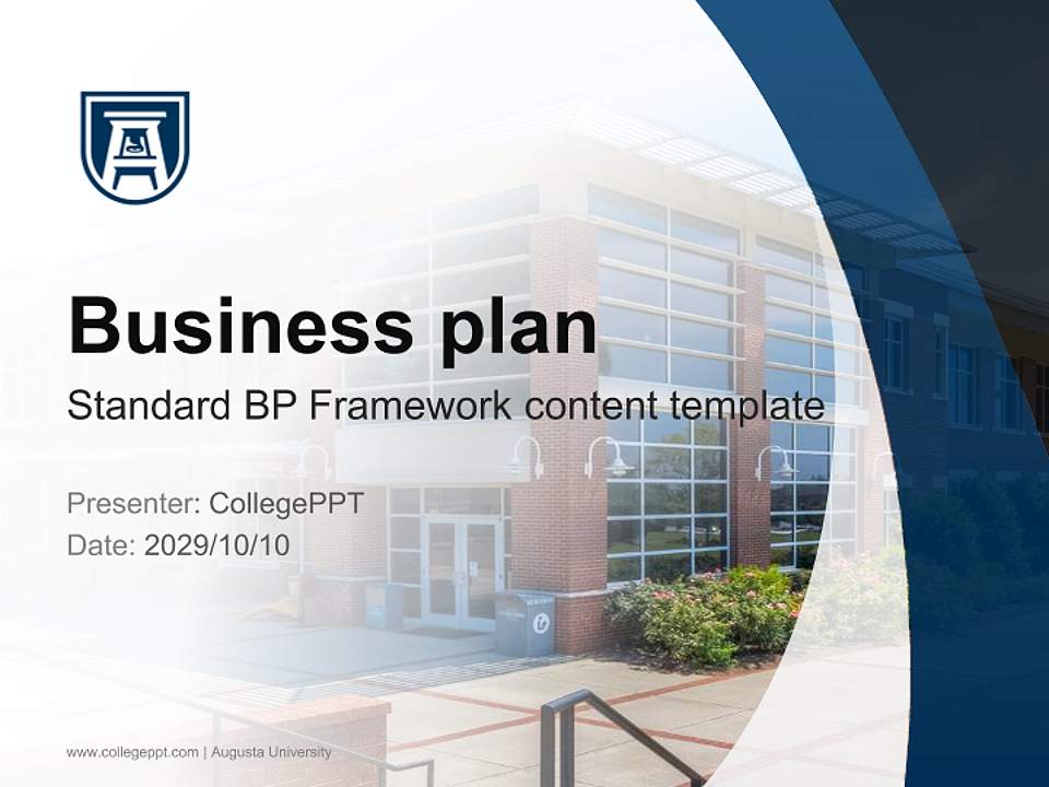 Augusta University Competition/Entrepreneurship Contest PPT Template4:3 ratio PPT effect preview image9