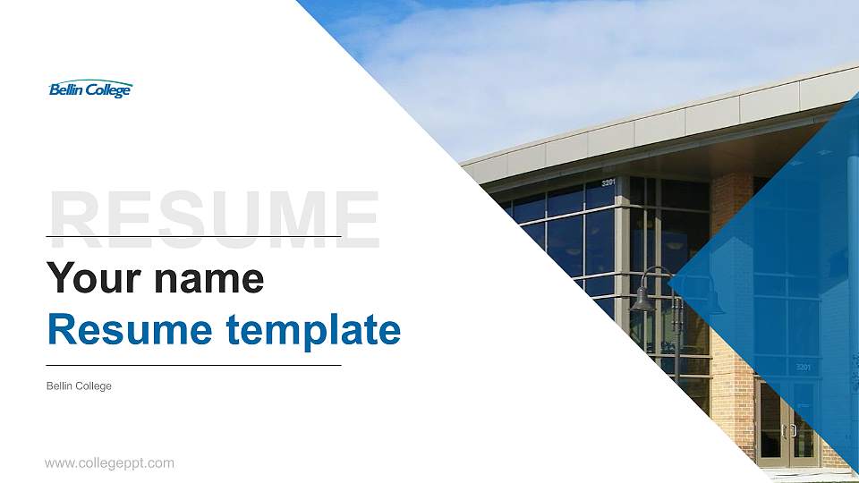 Bellin College Resume PPT Template16:9 ratio PPT effect preview image
