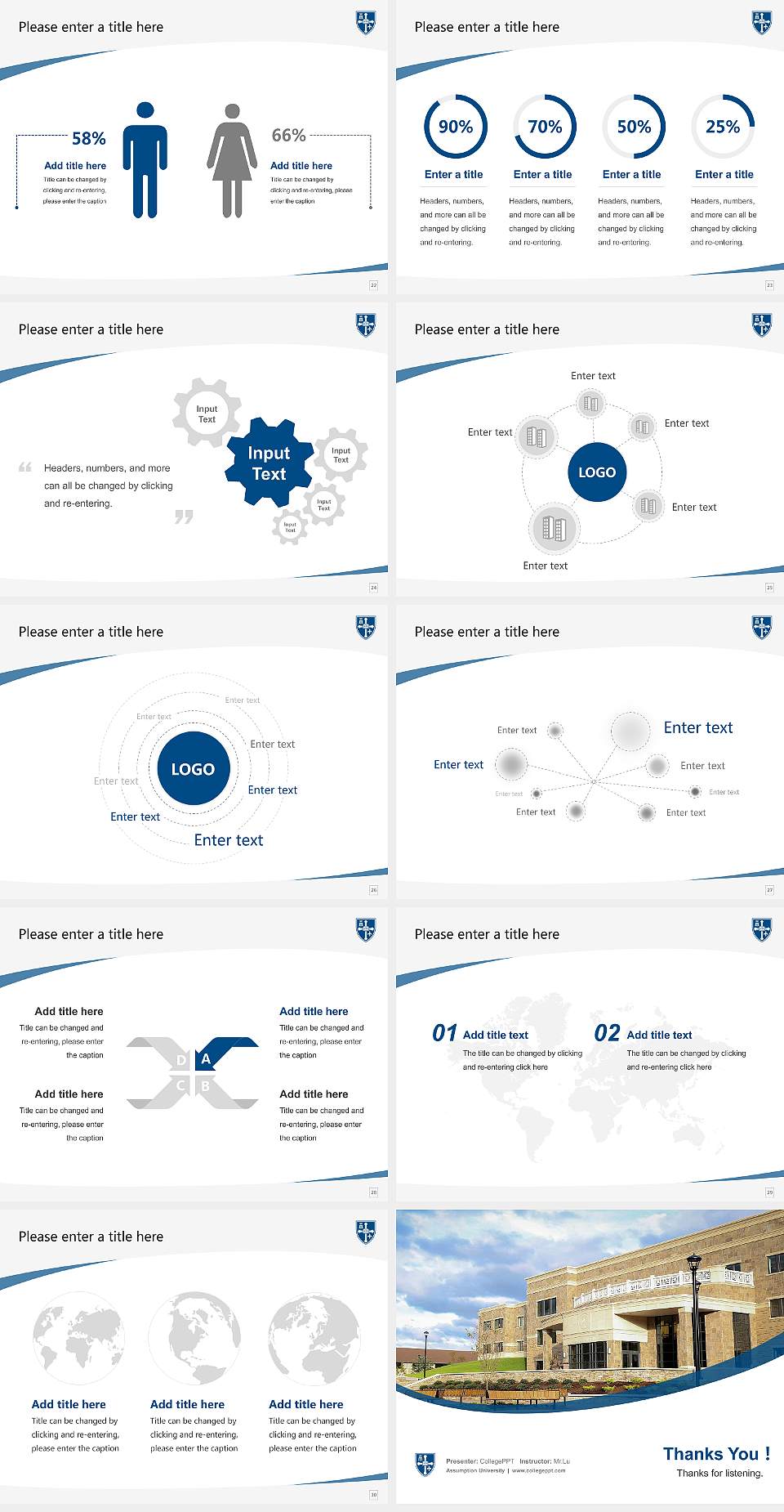 Assumption University Course/Courseware Creation PPT Template4:3 ratio PPT effect preview image4