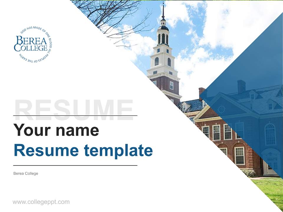 Berea College Resume PPT Template4:3 ratio PPT effect preview image5