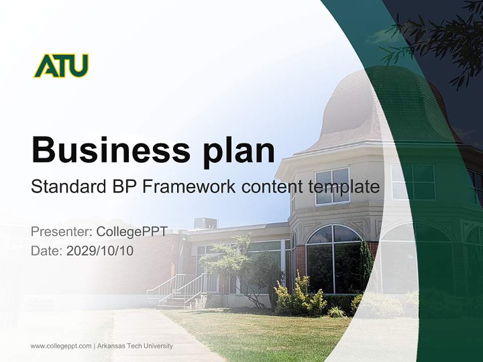Arkansas Tech University Competition/Entrepreneurship Contest PPT Template4:3 ratio PPT effect preview image9