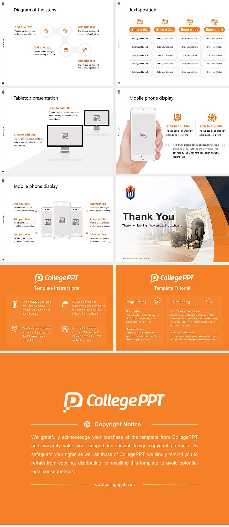 Baker University Competition/Entrepreneurship Contest PPT Template4:3 ratio PPT effect preview image9