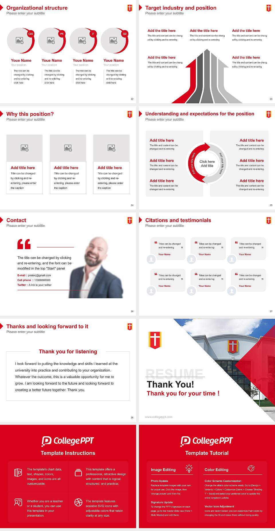 Baptist University of the Americas Resume PPT Template4:3 ratio PPT effect preview image4