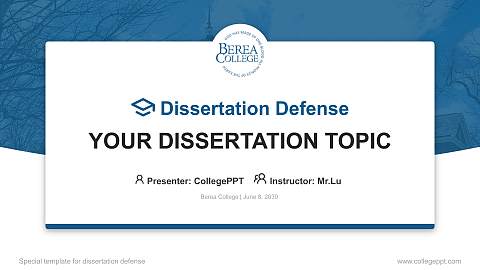 Berea College Graduation Thesis Defense PPT Template