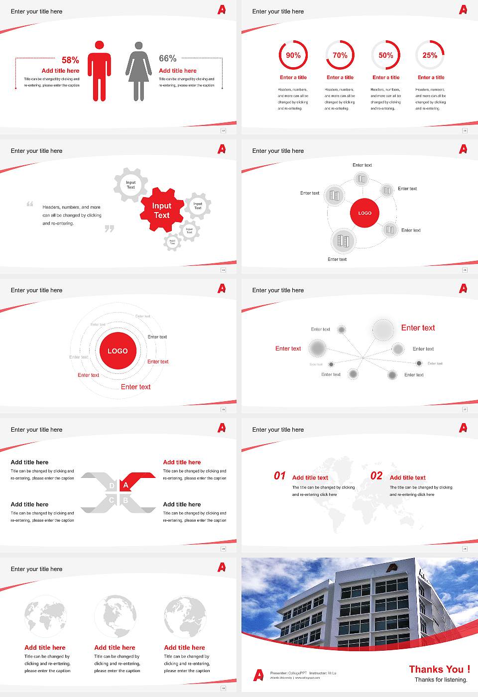 Atlantis University Course/Courseware Creation PPT Template16:9 ratio PPT effect preview image4