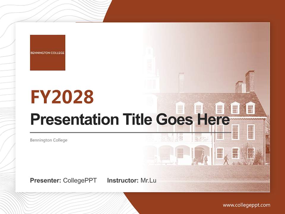 Bennington College Academic Presentation/Research Findings Report PPT Template4:3 ratio PPT effect preview image5