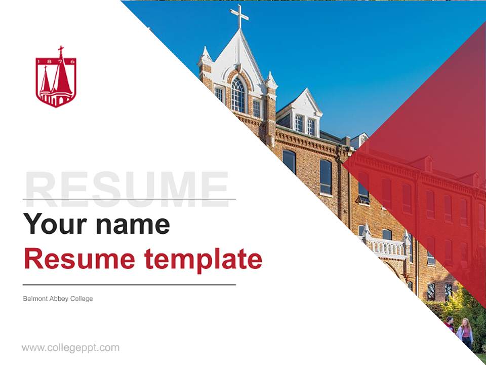 Belmont Abbey College Resume PPT Template4:3 ratio PPT effect preview image5