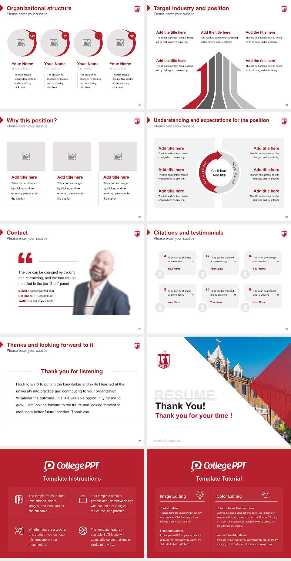 Belmont Abbey College Resume PPT Template4:3 ratio PPT effect preview image4