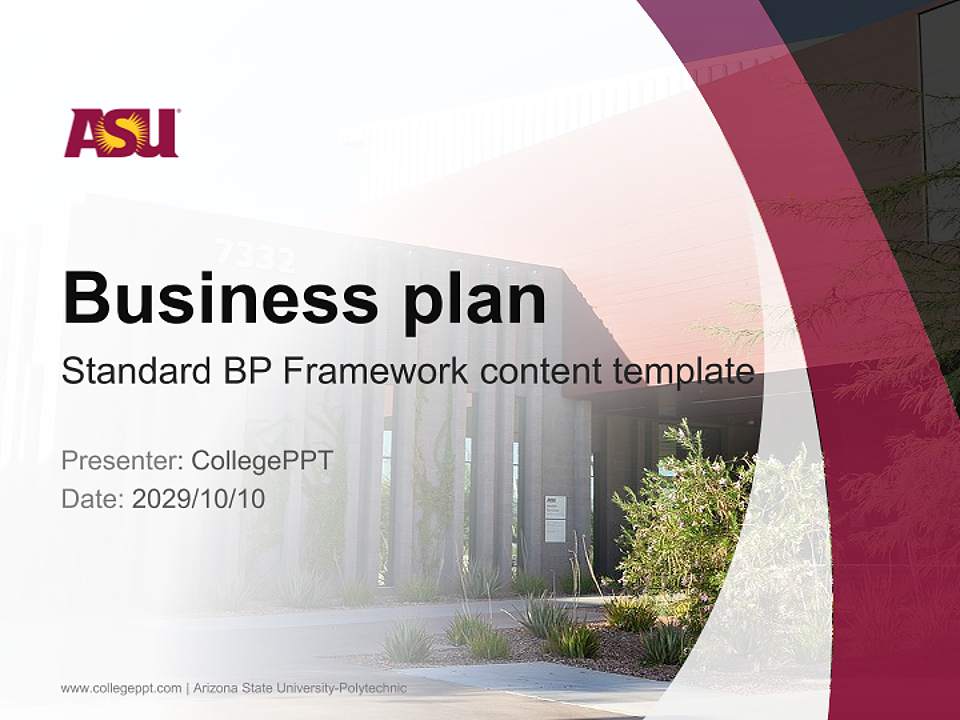 Arizona State University-Polytechnic Competition/Entrepreneurship Contest PPT Template4:3 ratio PPT effect preview image9