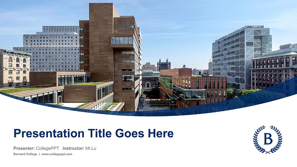 Barnard College Course/Courseware Creation PPT Template16:9 ratio PPT effect preview image