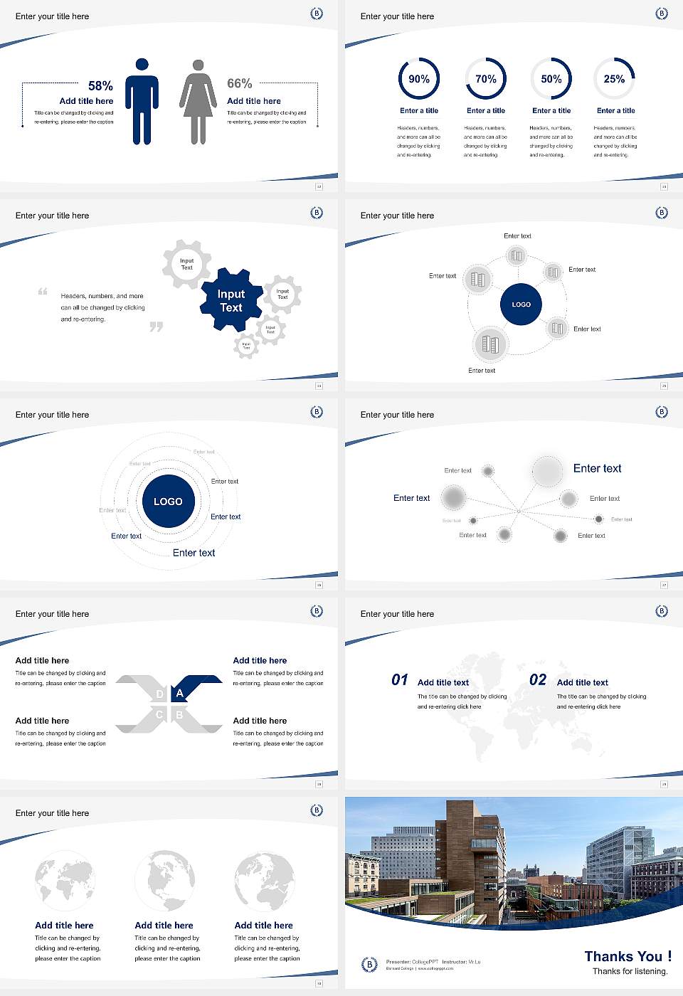 Barnard College Course/Courseware Creation PPT Template16:9 ratio PPT effect preview image4