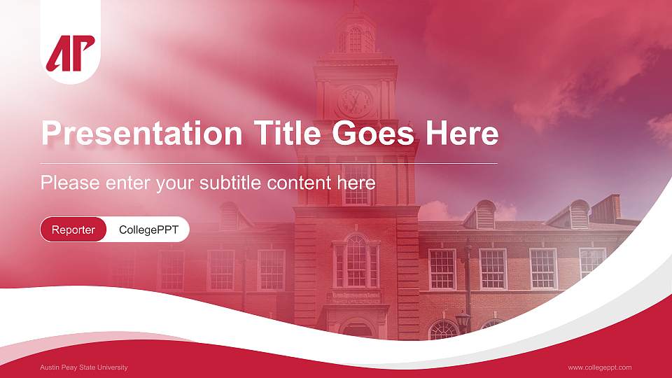 Austin Peay State University Lecture Sharing and Networking Event PPT Template16:9 ratio PPT effect preview image