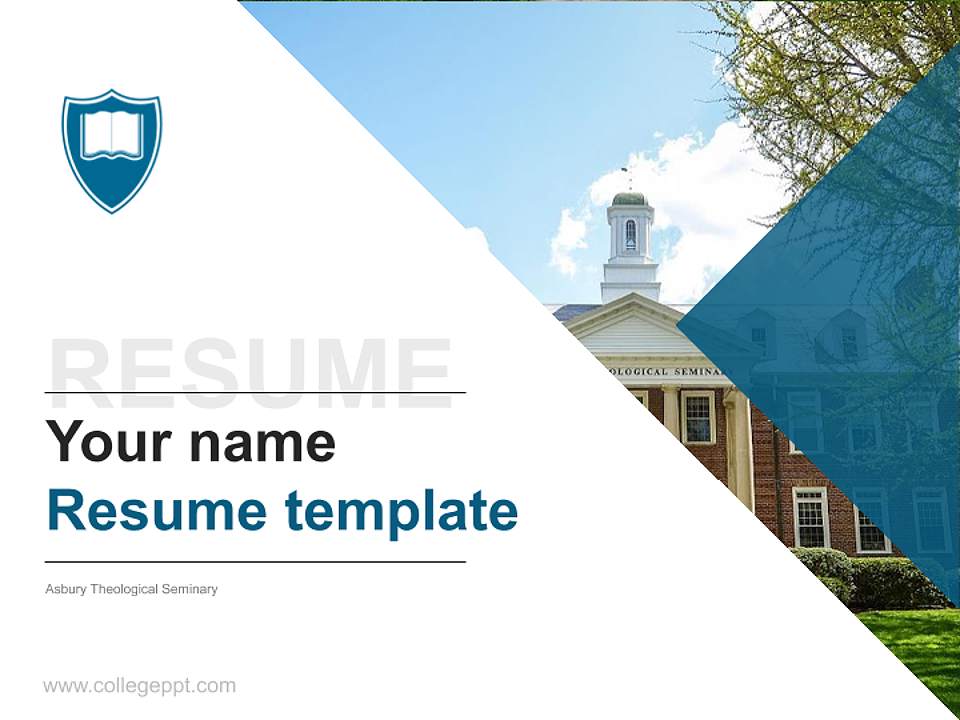Asbury Theological Seminary Resume PPT Template4:3 ratio PPT effect preview image5