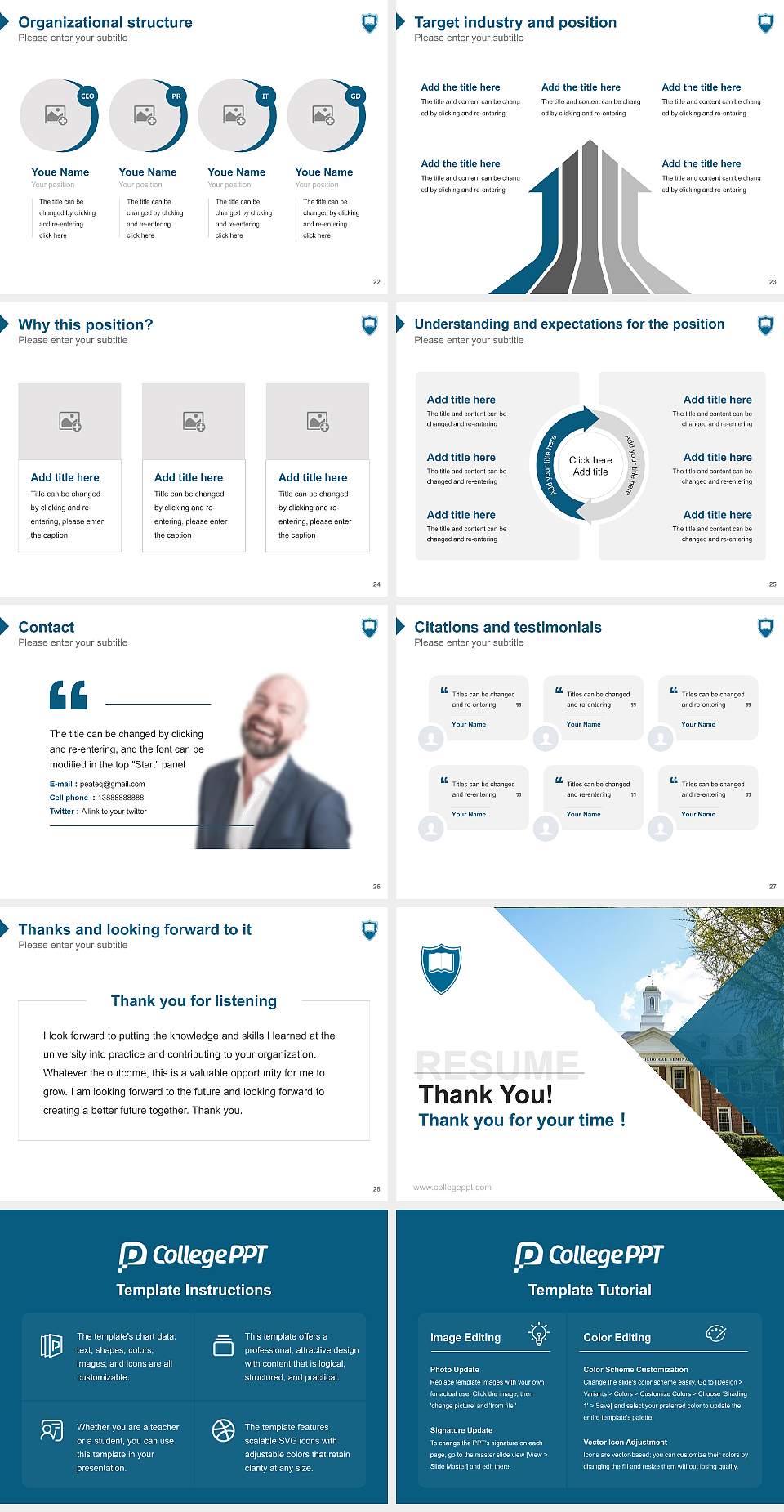 Asbury Theological Seminary Resume PPT Template4:3 ratio PPT effect preview image4