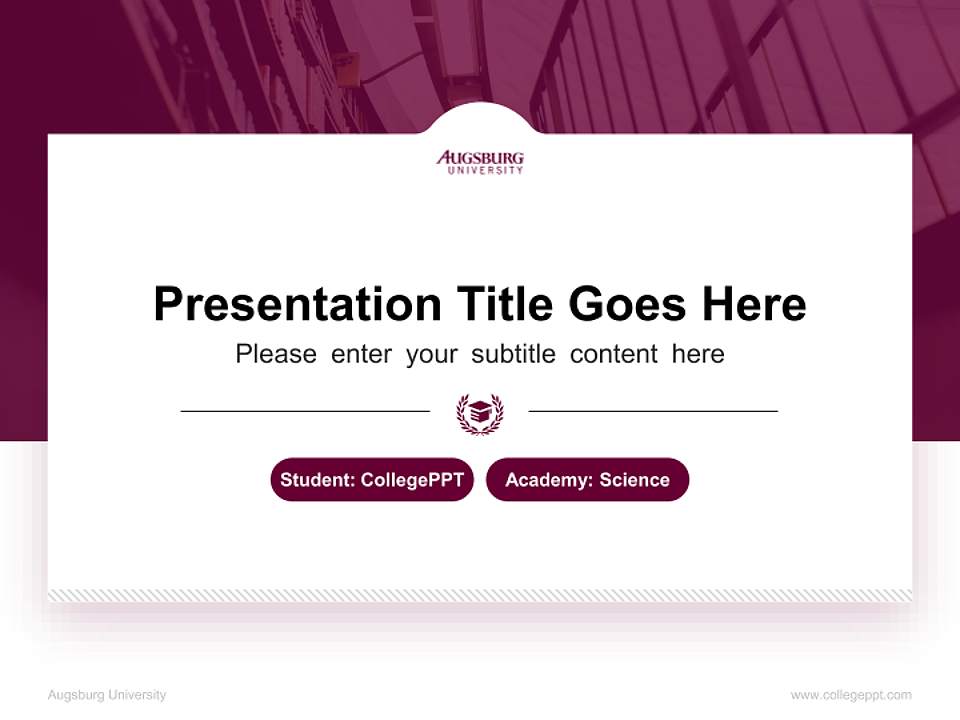 Augsburg University National Scholarship Defense PPT Template4:3 ratio PPT effect preview image4