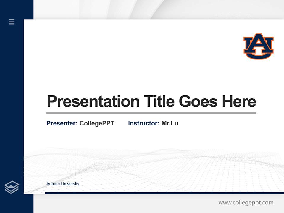Auburn University Thesis Proposal/Graduation Defense PPT Template4:3 ratio PPT effect preview image5