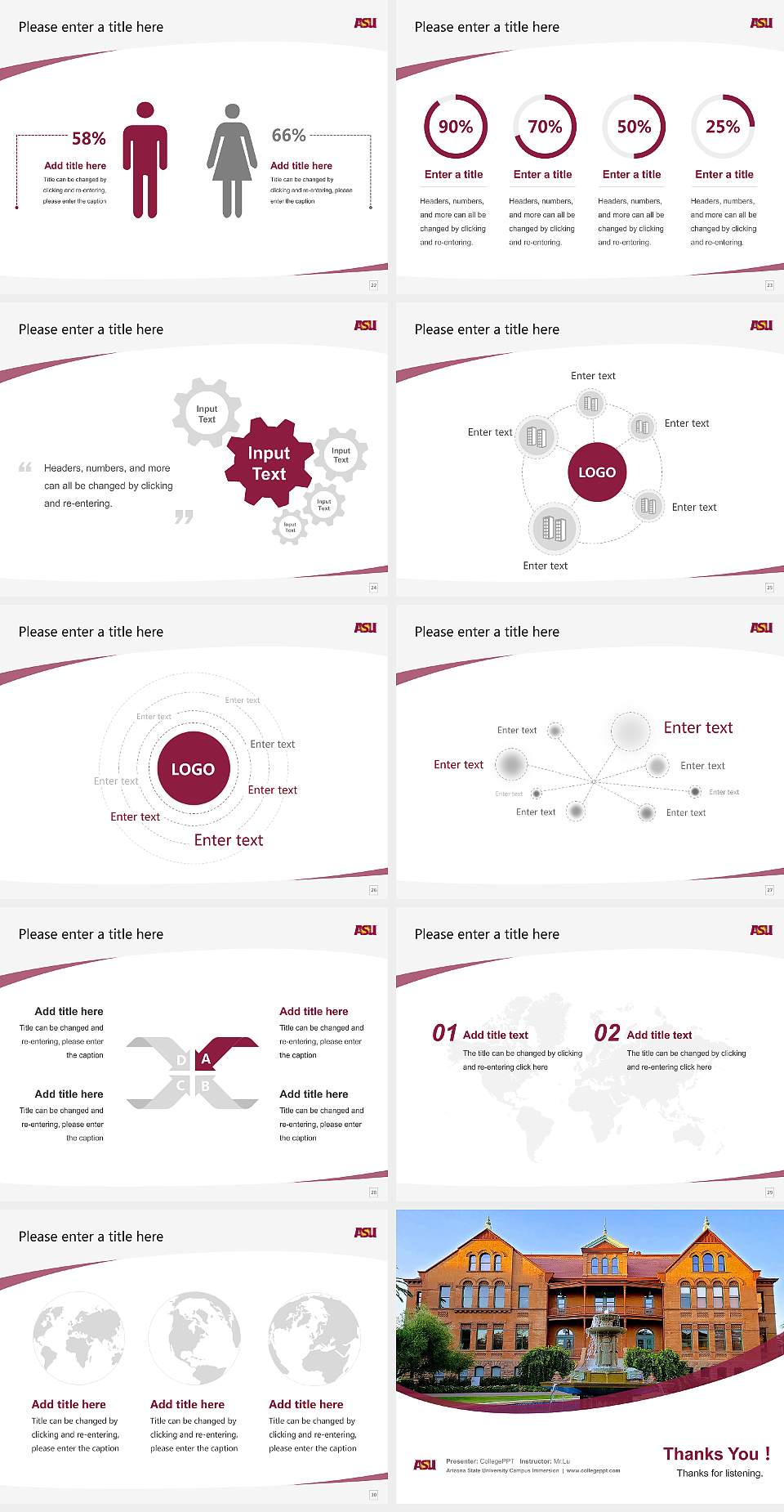 Arizona State University Campus Immersion Course/Courseware Creation PPT Template4:3 ratio PPT effect preview image4