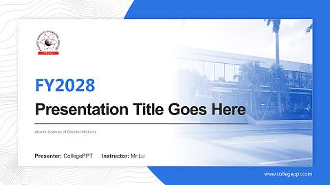 Atlantic Institute of Oriental Medicine Academic Presentation/Research Findings Report PPT Template
