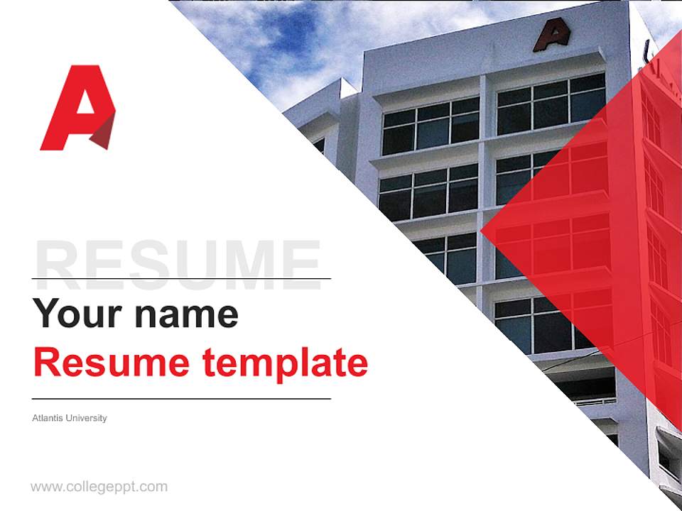 Atlantis University Resume PPT Template4:3 ratio PPT effect preview image5