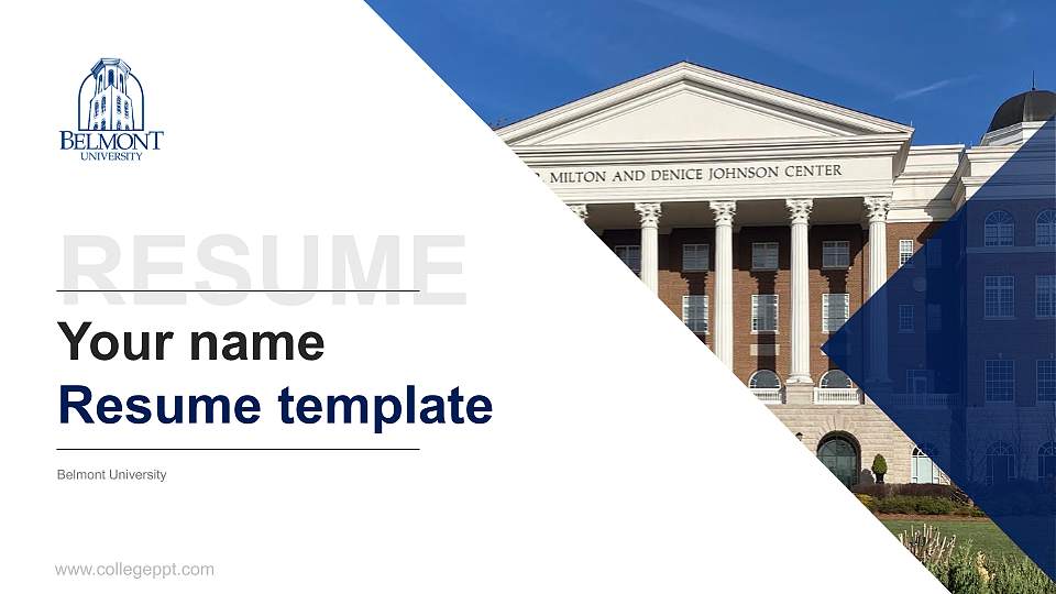 Belmont University Resume PPT Template16:9 ratio PPT effect preview image
