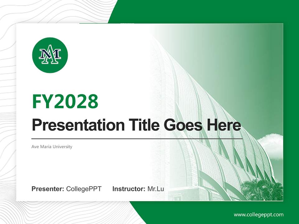 Ave Maria University Academic Presentation/Research Findings Report PPT Template4:3 ratio PPT effect preview image5