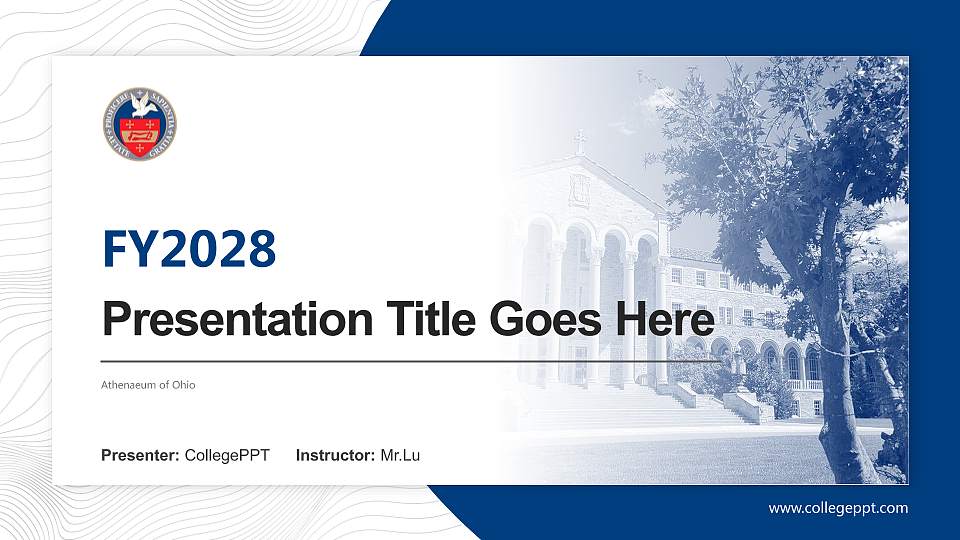 Athenaeum of Ohio Academic Presentation/Research Findings Report PPT Template16:9 ratio PPT effect preview image