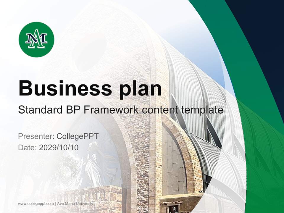 Ave Maria University Competition/Entrepreneurship Contest PPT Template4:3 ratio PPT effect preview image9