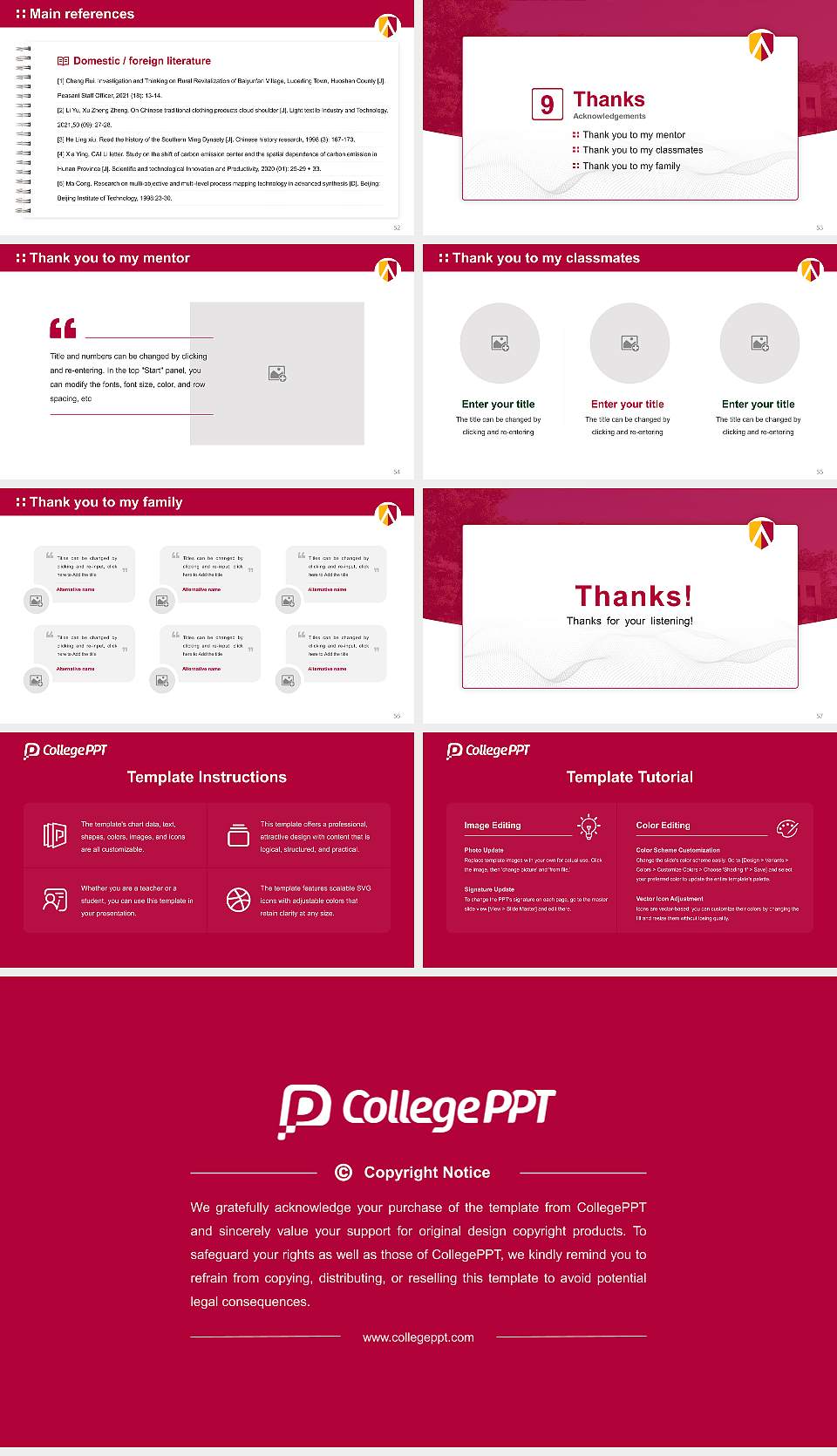 Austin College Graduation Thesis Defense PPT Template16:9 ratio PPT effect preview image7