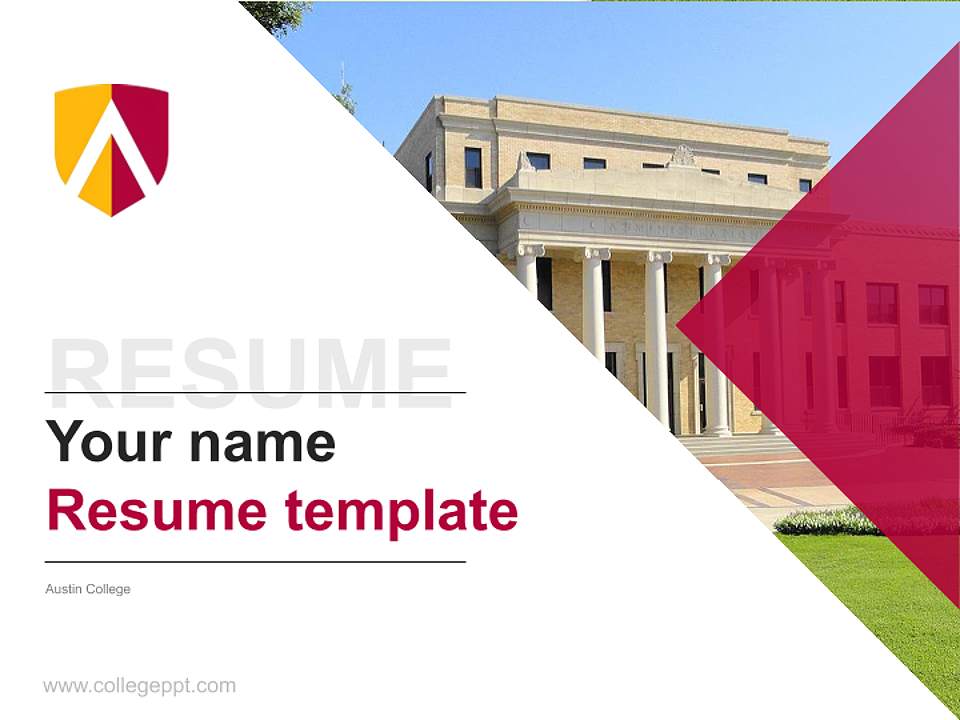 Austin College Resume PPT Template4:3 ratio PPT effect preview image5