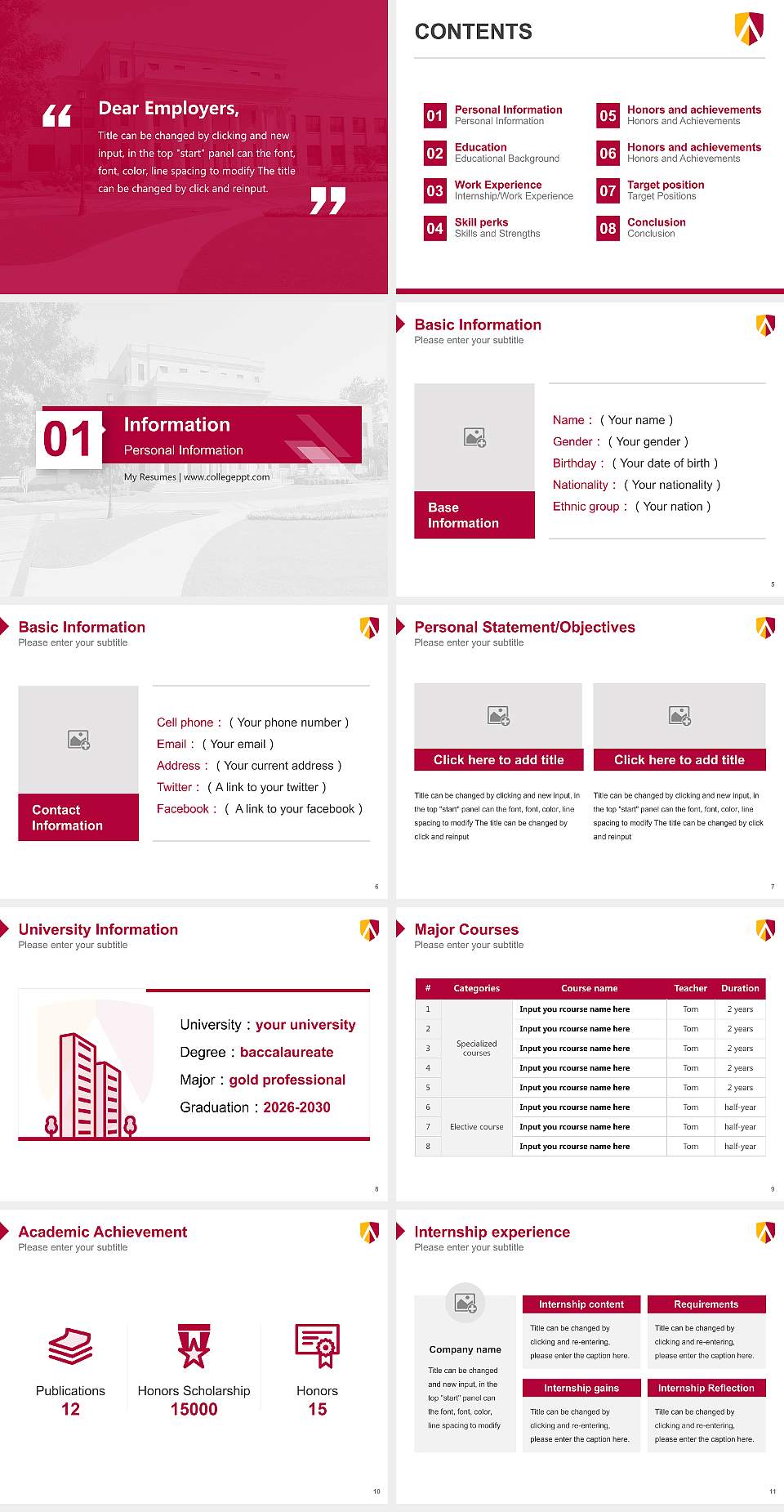 Austin College Resume PPT Template4:3 ratio PPT effect preview image2