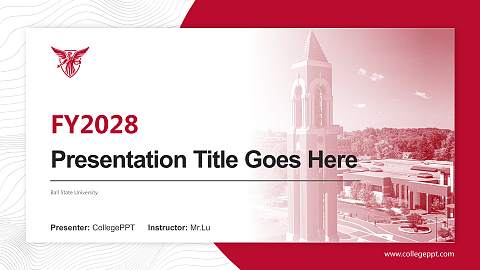Ball State University Academic Presentation/Research Findings Report PPT Template