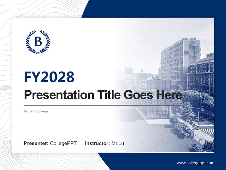 Barnard College Academic Presentation/Research Findings Report PPT Template4:3 ratio PPT effect preview image5