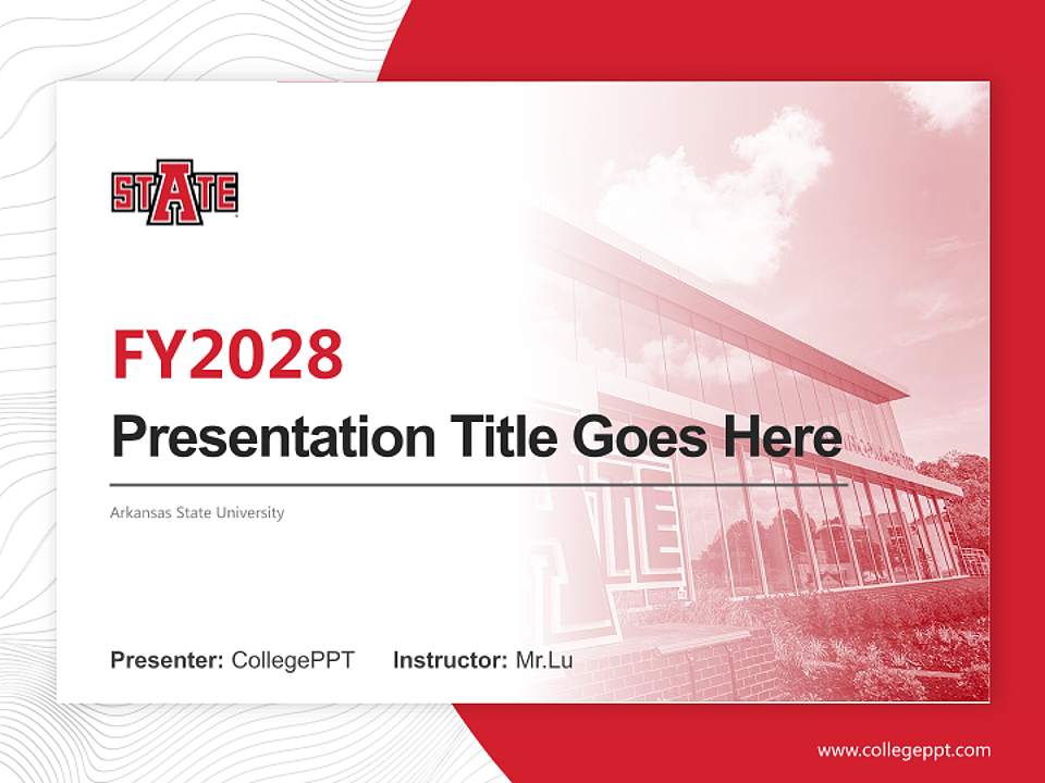 Arkansas State University Academic Presentation/Research Findings Report PPT Template4:3 ratio PPT effect preview image5