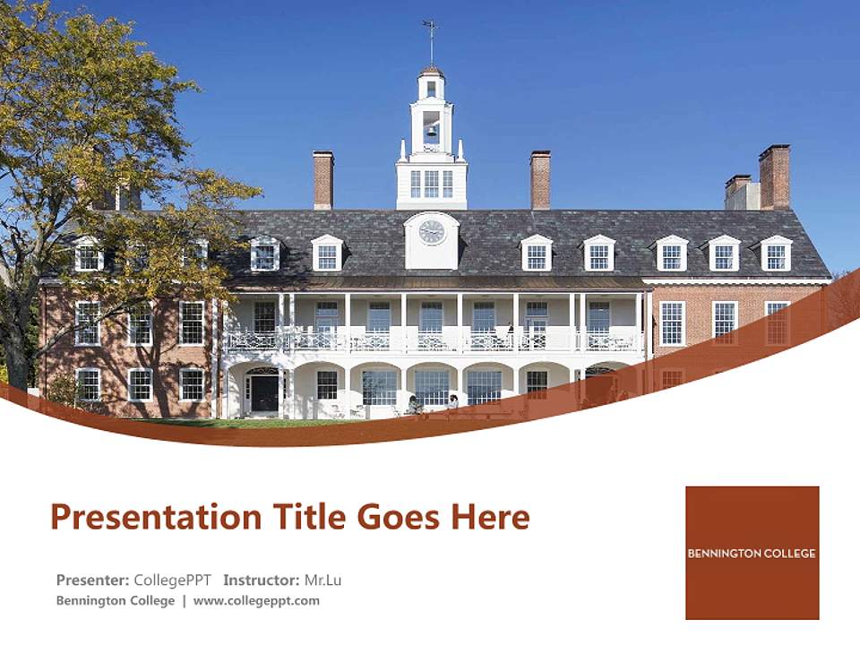 Bennington College Course/Courseware Creation PPT Template4:3 ratio PPT effect preview image5